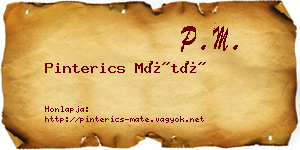 Pinterics Máté névjegykártya